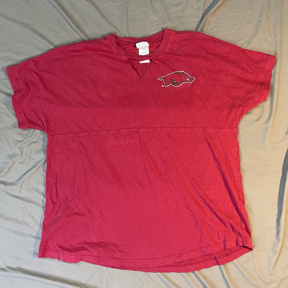 Arkansas Razorbacks Oversized Keyhole Football Jersey Large 12/14 (more like XL)